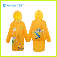 Custom Printed Hooded Children′s PVC Raincoat (RVC-027)